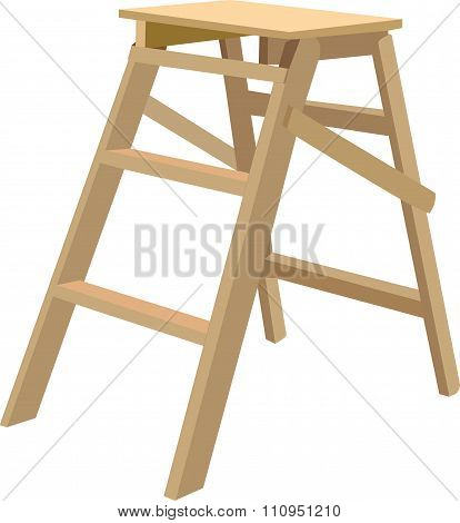 Folding wooden stairs