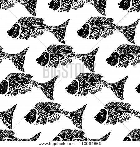 Seamless Of Fish Background