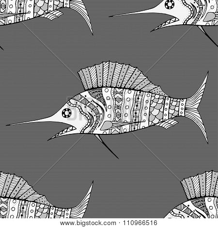 Seamless Of Fish Background