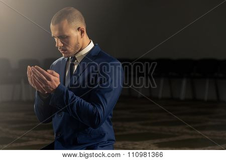 Businessman Prayer At Mosque