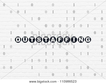 Business concept: Outstaffing on wall background