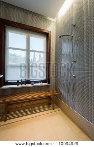 Shower In Modern Spa