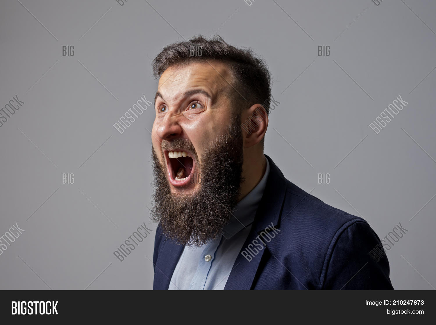 Concept Anger. Bearded Image & Photo (Free Trial) | Bigstock