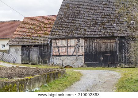 rural impression at a small village named Oberregenbach near Langenburg in Hohenlohe a area in Southern Germany