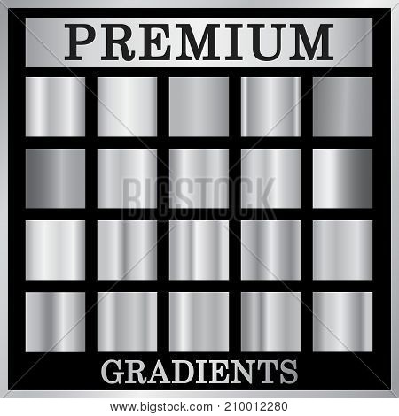 Silver Gradient Backgrounds Set