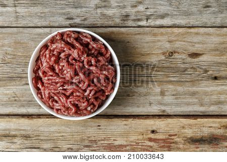 Chopped Meat On The Wooden Background