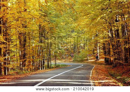 Beautiful autumn landscape in Transylvanian villages, Romania
