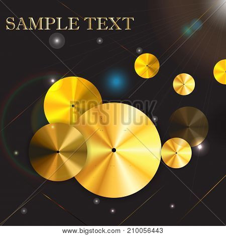 vector circle gold icon metal background. Eps10