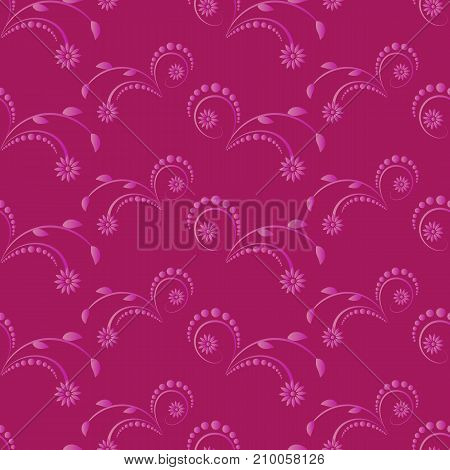 Seamless background with spittle flowers pink ornament