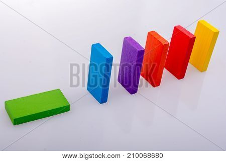 Coorful Domino Blocks On White Background