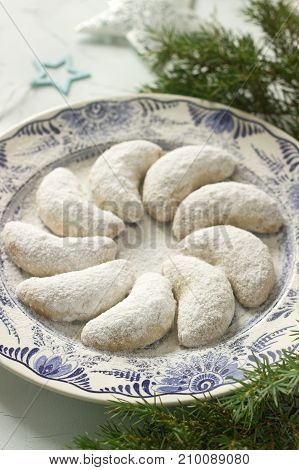 Vanilkipferl - Vanilla Crescents, Traditional Christmas Cookies In Germany, Austria, Czech Republic.