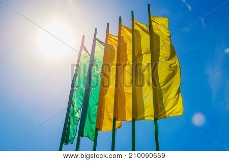Row Of Brightly Colored Banners
