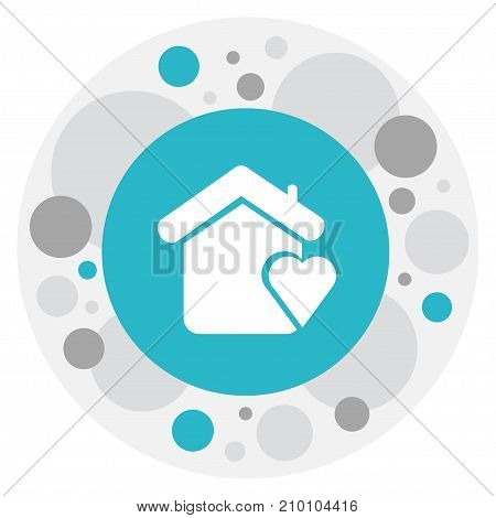 Vector Illustration Of Amour Symbol On Home Icon