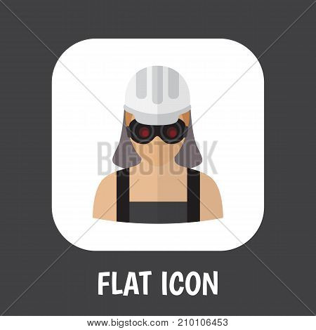 Vector Illustration Of Profession Symbol On Welder Flat Icon