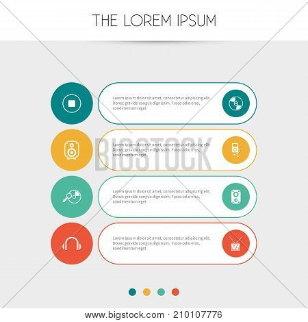 Set Of 8 Editable Mp3 Icons. Includes Symbols Such As Sound Amplifier, Speaker, Headphones And More