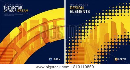 Design element for corporate graphic layout. Modern background template design for investment, business, real estate, construction.