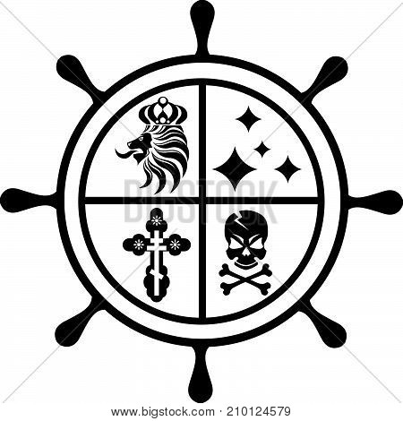 Adventure Wheel Vector Illustration Clip-art Image Eps