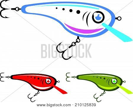 Plastic Fishing Lure Vector Illustration Clip-art Image Eps