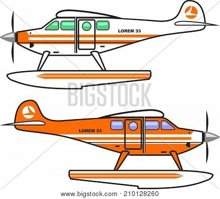 Plane On Floats Vector Illustration Clip-art Image Eps Vector