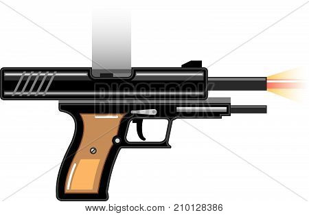 Pistol Gunfire Vector Illustration Clip-art Image Eps Vector