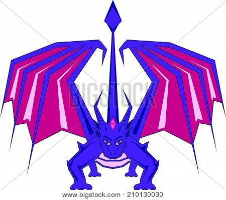Ruby Dragon Vector Illustration Clip-art Image Eps