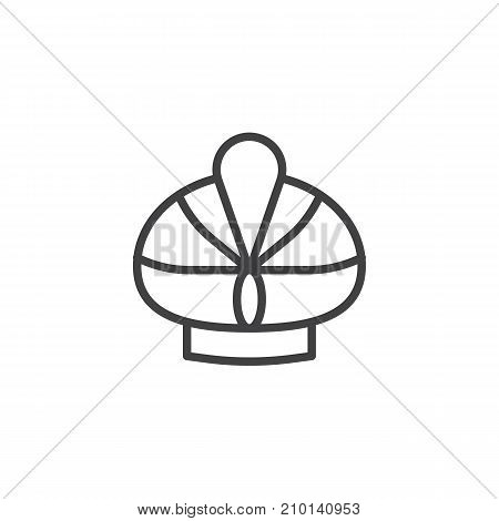 Turban hat line icon, outline vector sign, linear style pictogram isolated on white. Symbol, logo illustration. Editable stroke