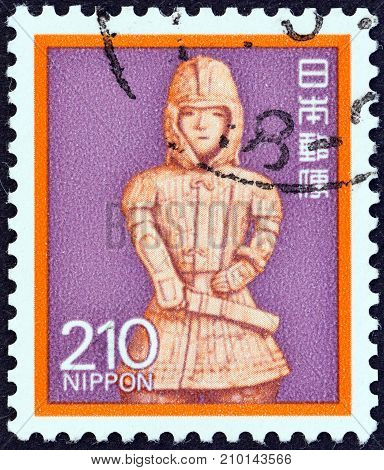 JAPAN - CIRCA 1980: A stamp printed in Japan shows Onjo Bosatsu (relief), Todai Temple, circa 1980.