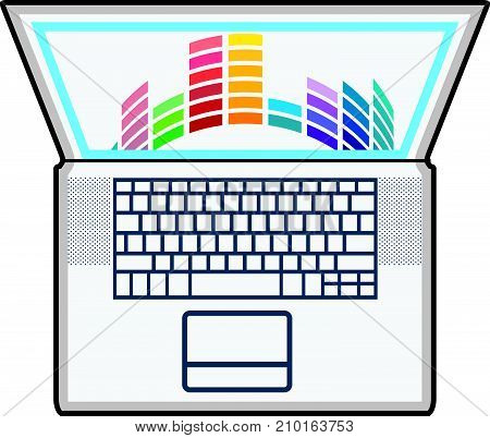 Laptop Top View Vector Eps Illustration Clip-art Image