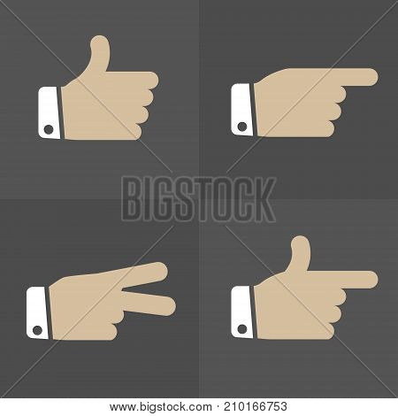 Simple Hand expression icons set for your great designs