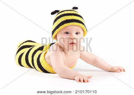 Happy Little Boy In Bee Costume
