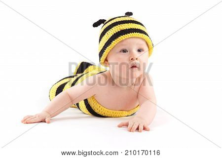 Happy Little Boy In Bee Costume