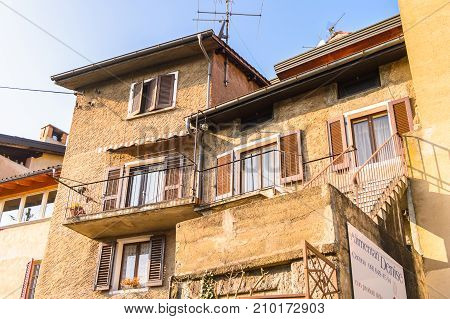 CARONA SWITZERLAND - DEC 6 2015: House in Carona a former municipality in the district of Lugano in the canton of Ticino in Switzerland