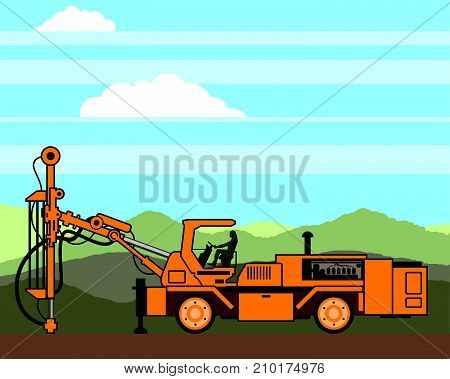 Drilling Rig Vector Illustration Clip-art Image Eps
