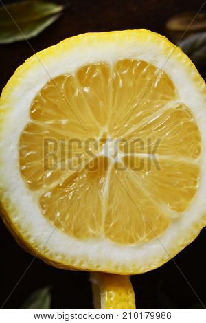 A cup of lemona cup of lemon on a wooden table