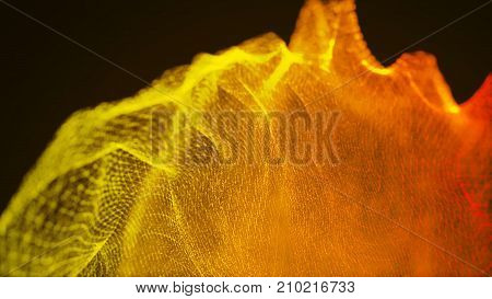 loopable abstract particle background, 3d render with depth of field, glow and randomize elements