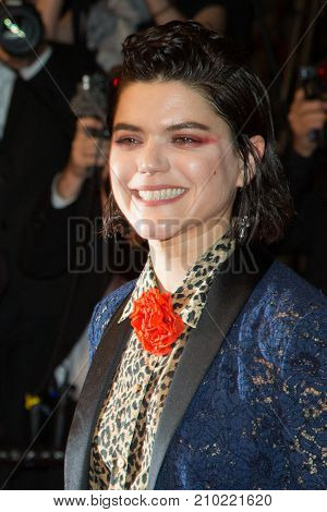 CANNES, FRANCE - MAY 19, 2016: French singer Soko  attends the 'It's Only The End Of The World (Juste La Fin Du Monde)'  premiere during the 69th annual Cannes Film Festival