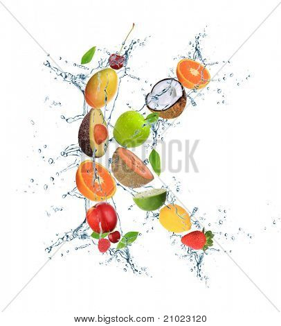Letra do alfabeto de frutas frescas