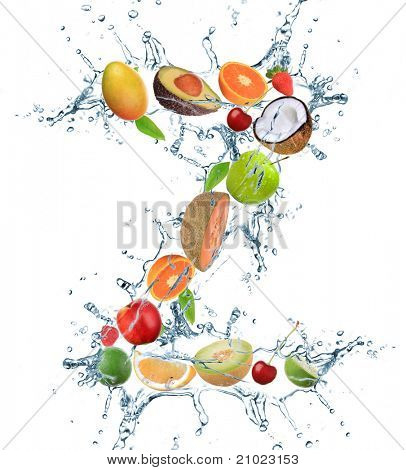 Letra do alfabeto de frutas frescas