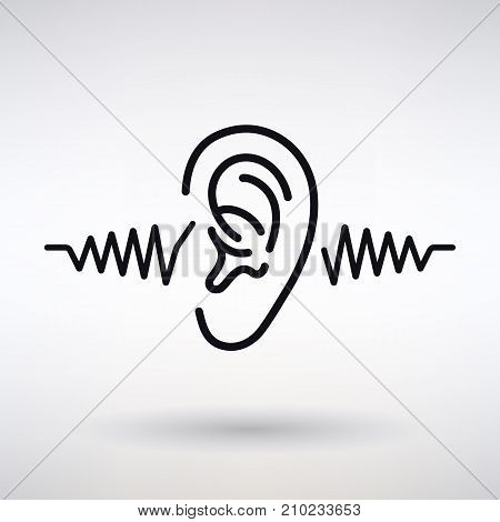 ear listens icon on a light background