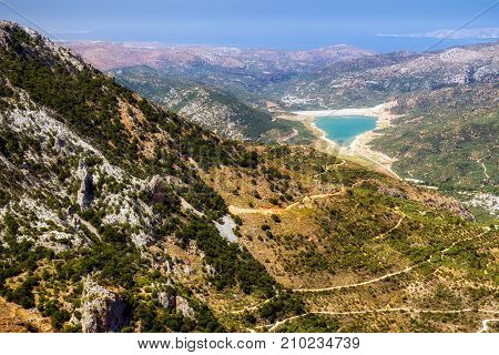 Beautiful Dikti mountains in Crete island Greece