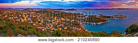 Amazing Colorful Sunset Panorama Of Pakostane Archipelago