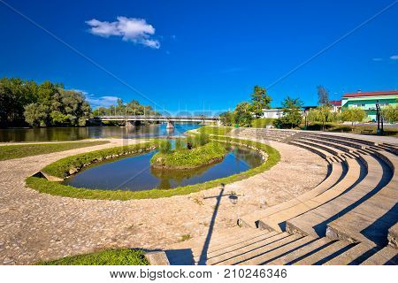 River Mura In Mursko Sredisce View