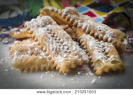 Tipical italian cake Chiacchere for carnival party
