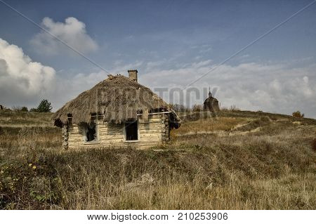 An old house spectacular landscape empty house