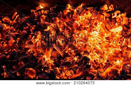 abstract background of burning coals . Photo of an abstract texture