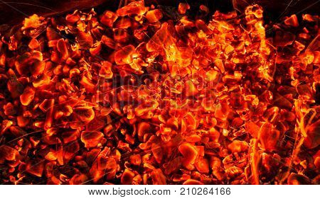 abstract background of burning coals . Photo of an abstract texture