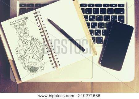 Office Desktop With Items