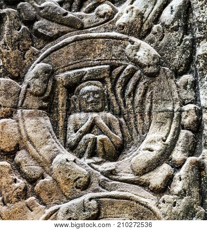 Art Of Ancient Hindu God Stone Cambodia. Ancient Khme