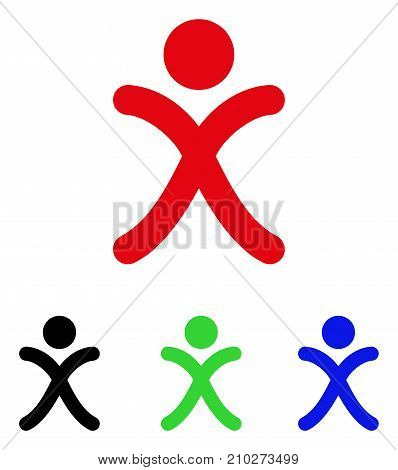 X Generation Boy icon. Vector illustration style is a flat iconic x generation boy symbol with black, red, green, blue color variants. Designed for web and software interfaces.