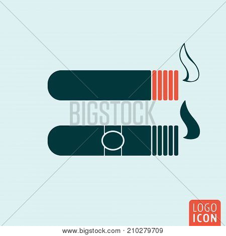 Cigar icon isolated. Smoking sigars symbol. Vector illustration